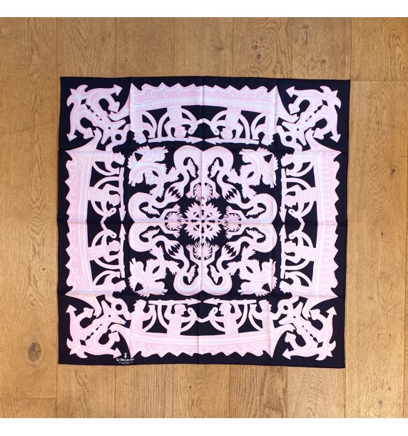 Foulard Ker Ys noir et rose