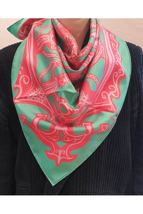 Foulard Ker Ys vert et rouge 2