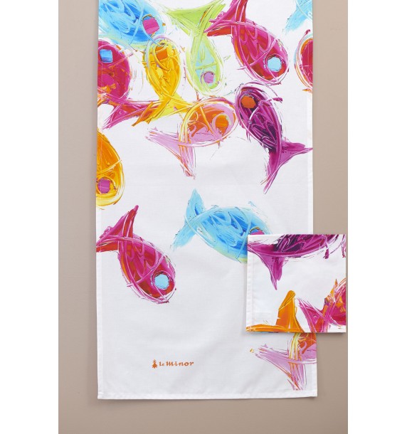 Chemin de table Heureux comme un poisson